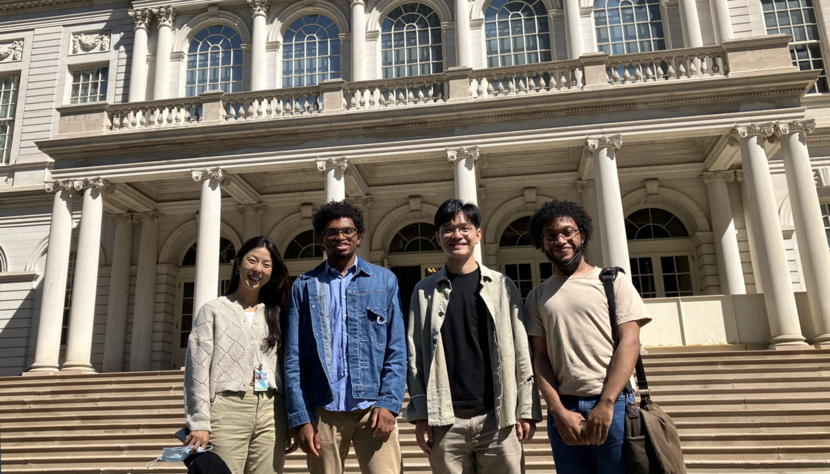 Picture in front of city hall stairs