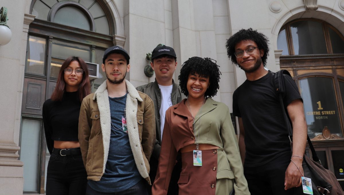 Five of our 2022 fellows infront of the municipal building.