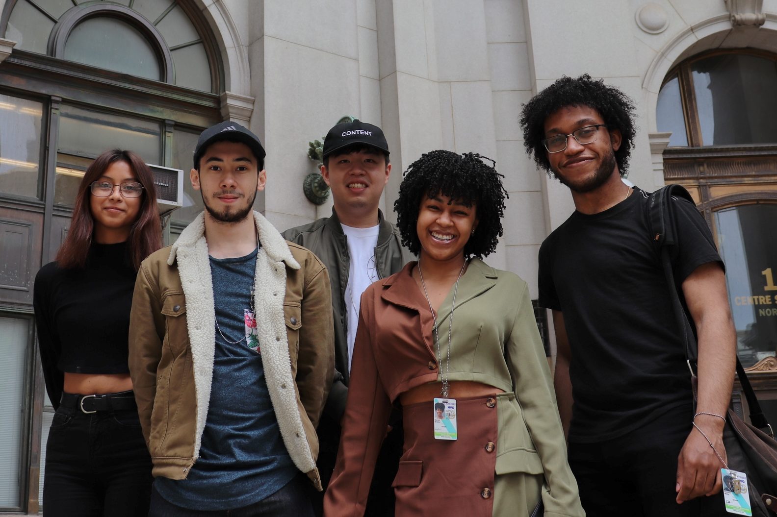 Five of our 2022 fellows infront of the municipal building.