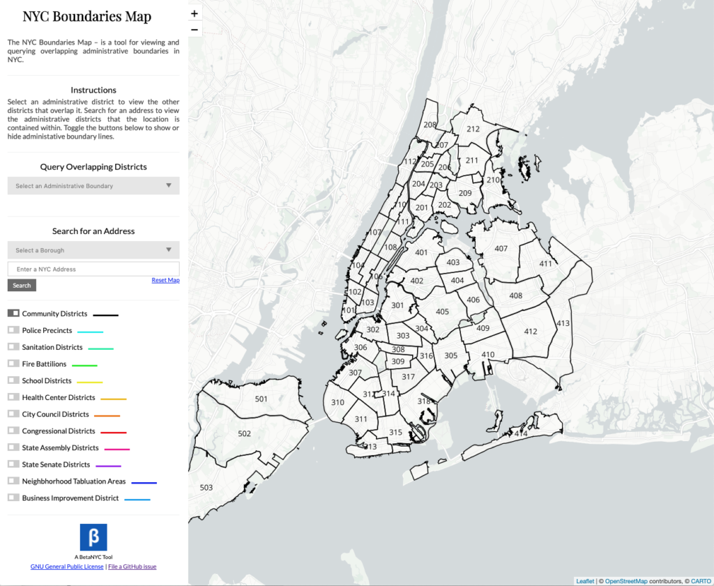 NYC Boundaries Map BetaNYC